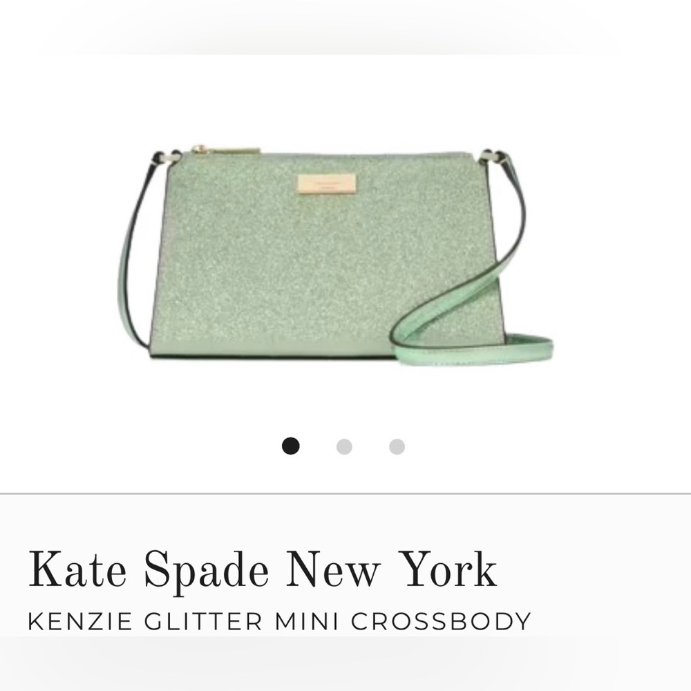 KATE SPADE Kenzie Mint Glitter Crossbody Bag